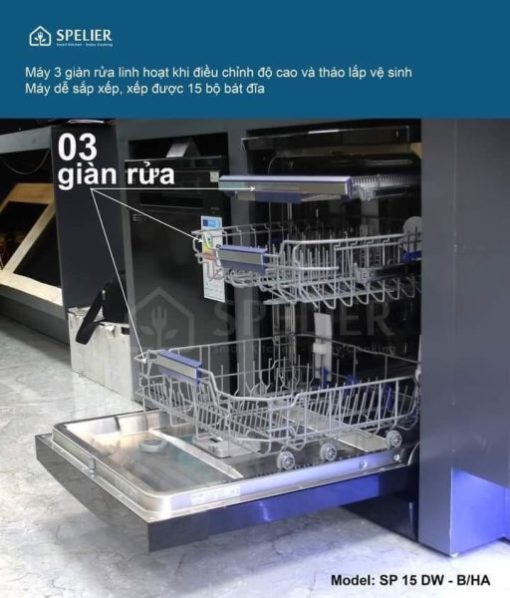 Máy rửa bát Spelier SP 15 DW-SS - 1