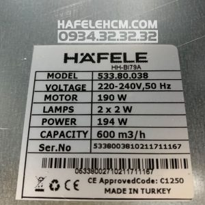 Máy hút mùi âm tủ Hafele HH-BI79A 533.80.038 - 93
