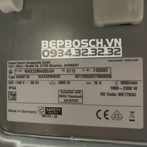MÁY GIẶT BOSCH HMH WAX32M40SG SERIES 10KG - 31