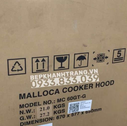 Máy hút mùi áp tường Malloca MC 60GT G - 29