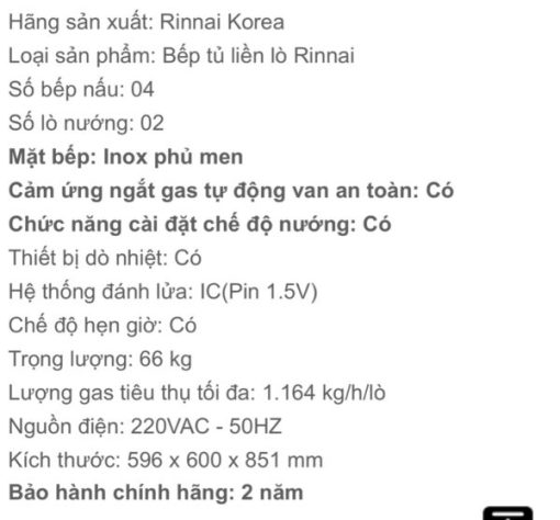 BẾP GA THÙNG RINNAI RSF-BM23 SP678 - 11