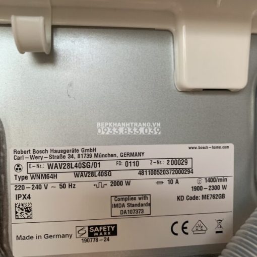 Máy Giặt Bosch HMH.WAV28L40SG Series 8 - ActiveOxygen Diệt Khuẩn - 2021 - 85