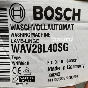 Máy Giặt Bosch HMH.WAV28L40SG Series 8 - ActiveOxygen Diệt Khuẩn - 2021 - 180