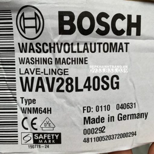 Máy Giặt Bosch HMH.WAV28L40SG Series 8 - ActiveOxygen Diệt Khuẩn - 2021 - 117