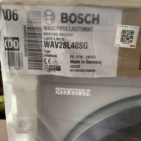 Máy Giặt Bosch HMH.WAV28L40SG Series 8 - ActiveOxygen Diệt Khuẩn - 2021 - 64