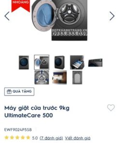 Máy giặt cửa trước 9kg UltimateCare 500 Electrolux EWF9024P5SB - 107