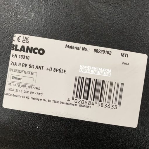 CHẬU RỬA CHÉN BLANCOZIA 9 MÀU ANTHRACITE 567.68.349 - 103