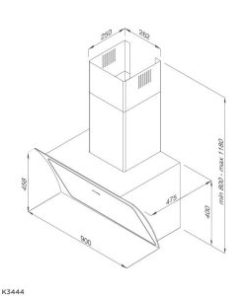 Máy hút mùi áp tường Malloca Plana K3444 - 24 Máy hút mùi áp tường Malloca Plana K3444