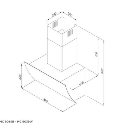Máy hút mùi áp tường Malloca MC 9039B - 13