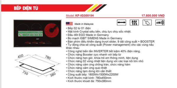 Bếp Điện Từ KAFF KF-IG3001IH - 170