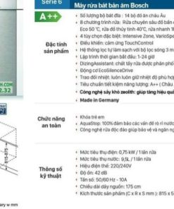 Máy rửa chén âm tủ BOSCH SMI6ZCS07E | Serie 6 - 36 Máy rửa chén âm tủ BOSCH SMI6ZCS07E | Serie 6 - 35