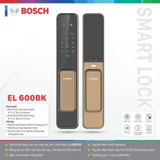Khóa Cửa Vân Tay BOSCH EL600BK - 1