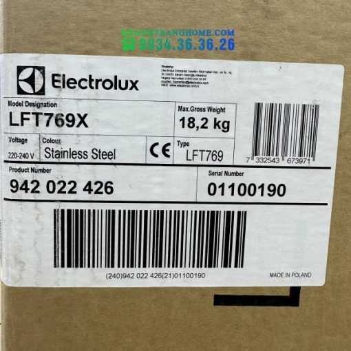Máy hút mùi bằng thép không gỉ dạng ống 90cm Electrolux LFT769X - 67