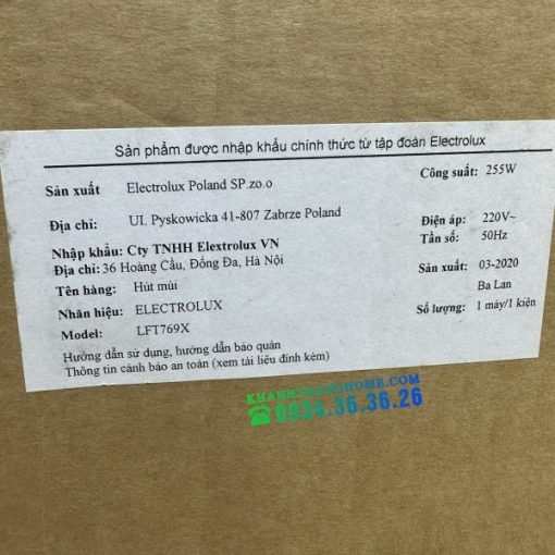 Máy hút mùi bằng thép không gỉ dạng ống 90cm Electrolux LFT769X - 69