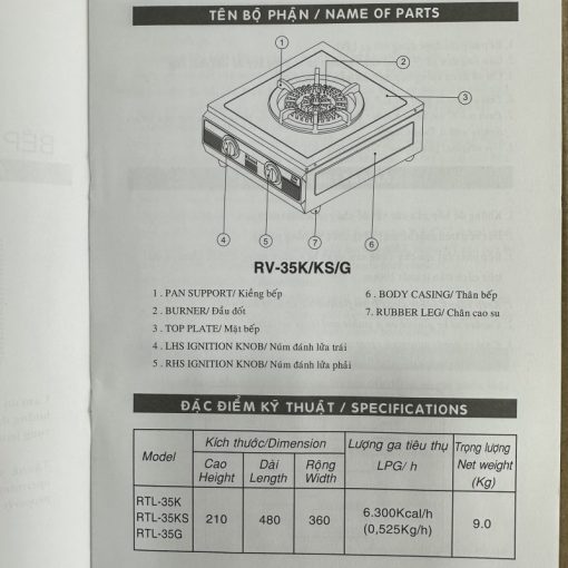 Bếp Gas Rinnai RTL-35KS - 41