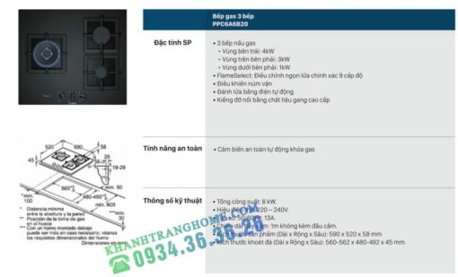 Bếp gas Bosch PPC6A6B20 series 6 - 35