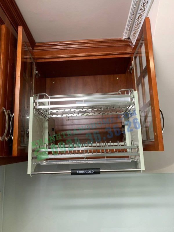 Giá Nâng Hạ Chén Đĩa Inox Mờ Eurogold EVI170 - 10