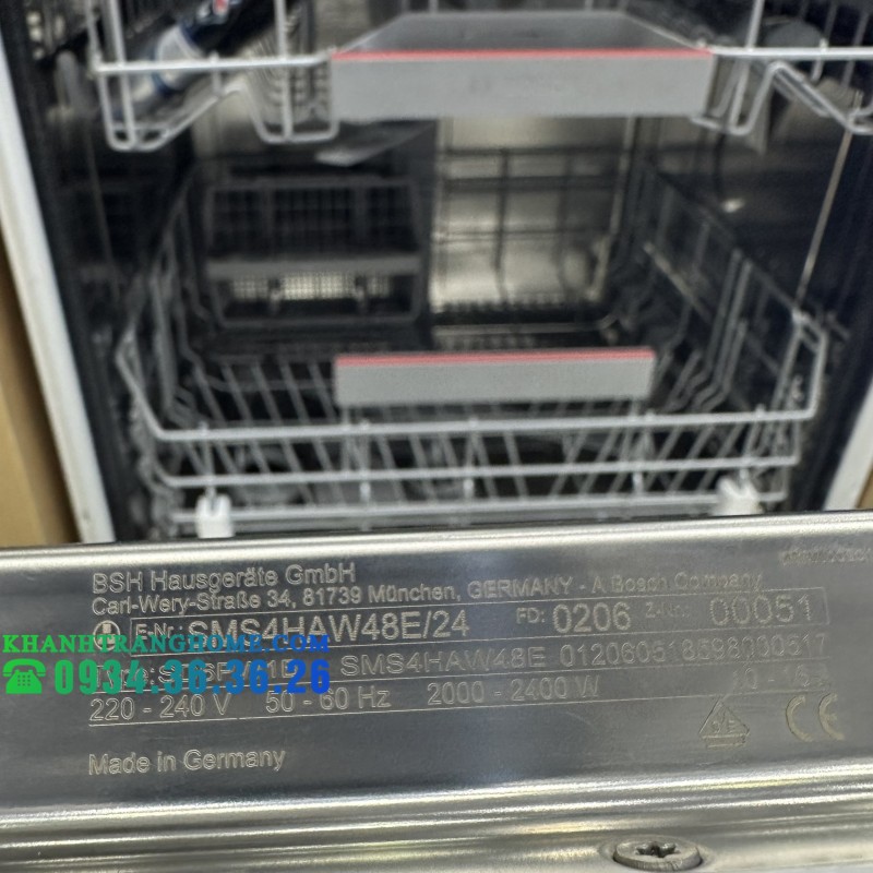 MÁY RỬA BÁT BOSCH ĐỘC LẬP SMS4HAW48E SERIE 4 13 BỘ - 53