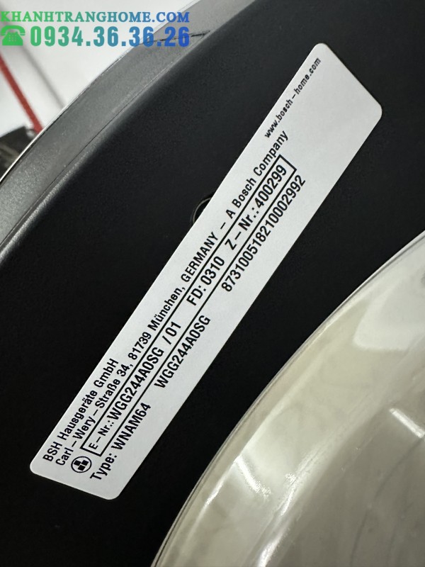 Máy Giặt Bosch WGG244A0SG Khối Lượng Giặt 9kg Công nghệ I-DOS Thông Minh - 109