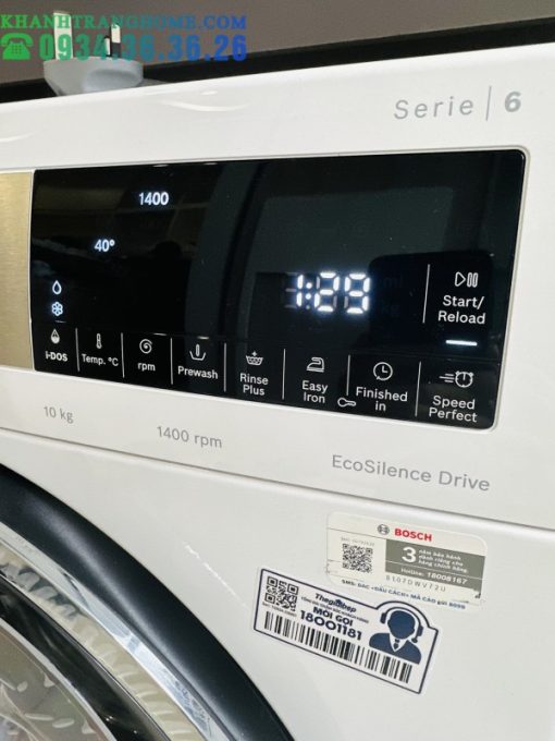 MÁY GIẶT BOSCH WGG254A0SG SERIE 6 KHỐI LƯỢNG GIẶT 10KG CÔNG NGHÊ I-DOS THÔNG MINH - 96