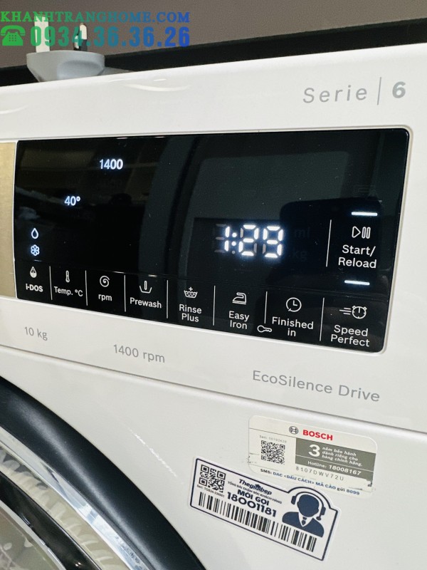 MÁY GIẶT BOSCH WGG254A0SG SERIE 6 KHỐI LƯỢNG GIẶT 10KG CÔNG NGHÊ I-DOS THÔNG MINH - 282 MÁY GIẶT BOSCH WGG254A0SG SERIE 6 KHỐI LƯỢNG GIẶT 10KG CÔNG NGHÊ I-DOS THÔNG MINH - 281