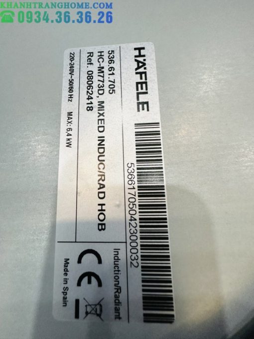 BẾP TỪ KẾT HỢP ĐIỆN HAFELE 3 VÙNG NẤU HC-M773D 536.61.705 - 93