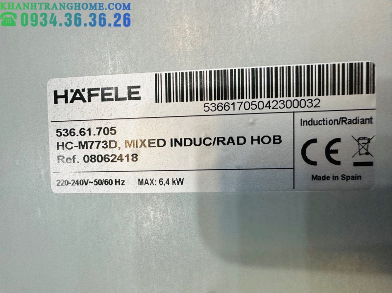 BẾP TỪ KẾT HỢP ĐIỆN HAFELE 3 VÙNG NẤU HC-M773D 536.61.705 - 249 BẾP TỪ KẾT HỢP ĐIỆN HAFELE 3 VÙNG NẤU HC-M773D 536.61.705 - 248