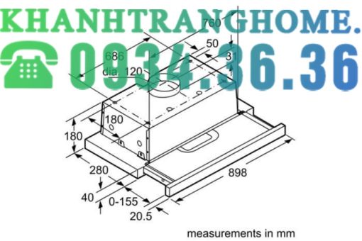 MÁY HÚT MÙI ÂM TỦ BOSCH TGB.DFT93AC50 SERIE 4 - 33