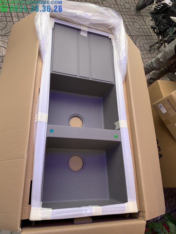 Chậu đá Malloca Titanium K-50073 / Màu xám / Phủ nano kháng khuẩn - 39