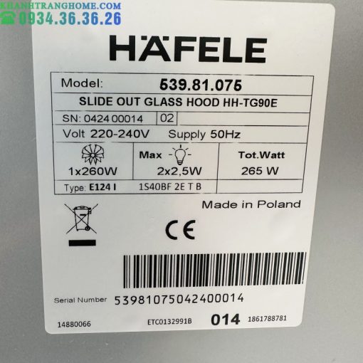 Máy hút mùi âm tủ Hafele HH-TG90E 539.81.075 - 43