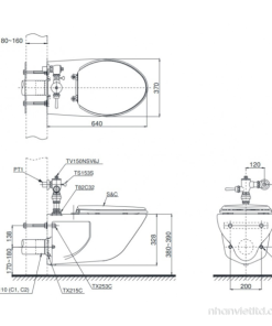 Bồn cầu treo tường TOTO CW550/TS153S/TV150NSV6J - 8