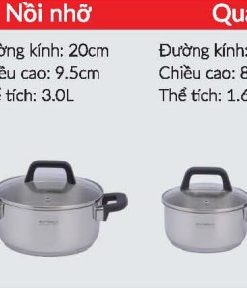 BỘ NỒI 3 ĐÁY INOX 304 EUROSUN MC1609-Eva - 5