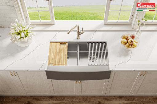 CHẬU RỬA BÁT KONOX KN8751DA CURVE