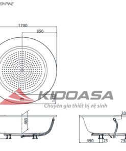 Bồn tắm massage sục khí TOTO PPYD1720HPWE/NTP003E - 5