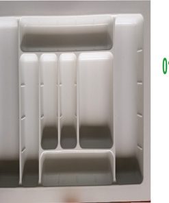 Khay chia thìa dĩa nhựa-ABS màu trắng-xám Grob