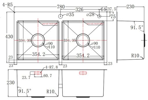 CHẬU RỬA BÁT FASTER FS 7843HM
