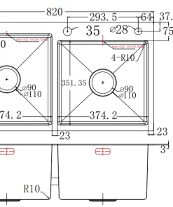 Chậu rửa bát FASTER FS 8245HS - 4 CHẬU RỬA BÁT FASTER FS 8245HS