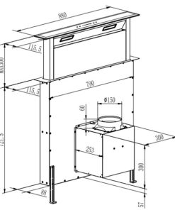 MÁY HÚT MÙI ÂM KỆ DOWN DRAFF GLASS FASTER FS 90HFB