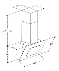 MÁY HÚT MÙI ÁP TƯỜNG FASTER FS 3608B-70
