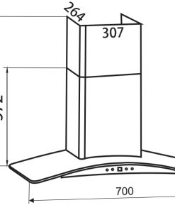 Máy hút mùi toa kính gắn tường FASTER FS 3588CH-70 - 5 MÁY HÚT MÙI TOA KÍNH GẮN TƯỜNG FASTER FS 3588CH-70