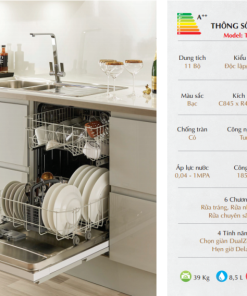 MÁY RỬA CHÉN BÁT TEXGIO TG64W45S 11 BỘ SẤY NGƯNG TỤ