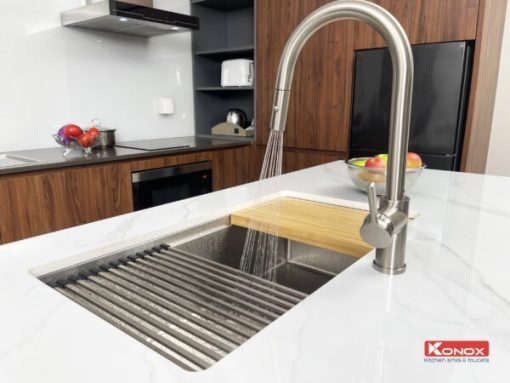 VÒI RỬA BÁT DÂY RÚT KONOX ALTO NICKEL