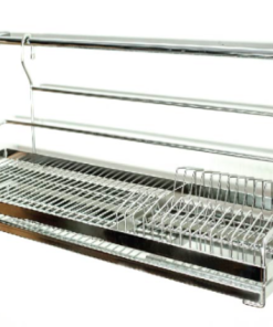 Kệ chén 1 tầng+5 móc+thanh treo Higold inox 304 – 201018