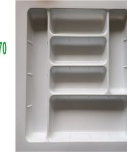 Khay chia thìa dĩa nhựa-ABS màu trắng-xám Grob