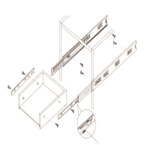 Ray bi 3 tầng không giảm chấn( màu đen-trắng) Grob - 5