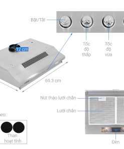 Máy hút mùi âm tủ Pramie CL9S-700