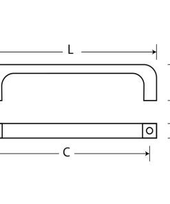 Tay nắm tủ GRÖß màu sáng bóng, Nhôm hợp kim KHA-26H Grob - 5