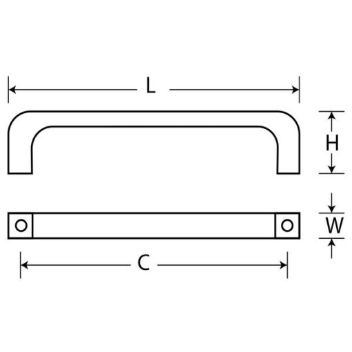 Tay nắm tủ GRÖß màu sáng bóng, Nhôm hợp kim KHA-26H Grob - 3