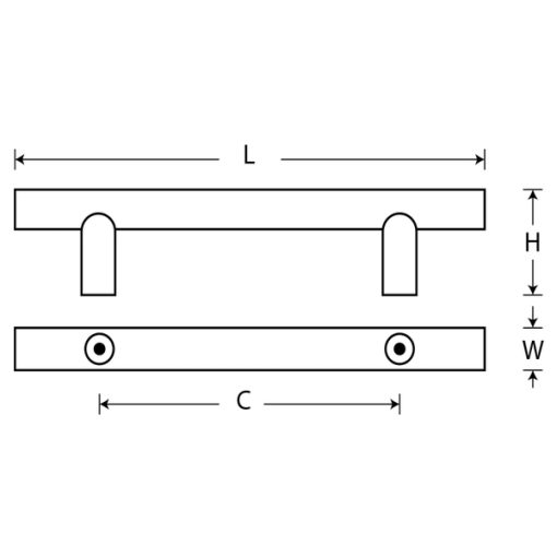 Tay nắm tủ GRÖß màu Inox, Inox 304 KHA-66 Grob - 3