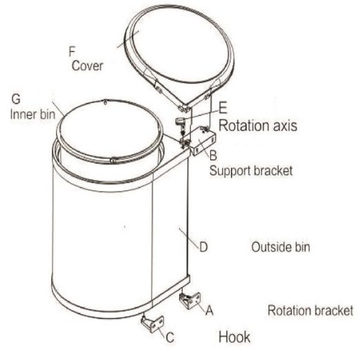 Thùng đựng rác lắp trong tủ bếp Grob - 5